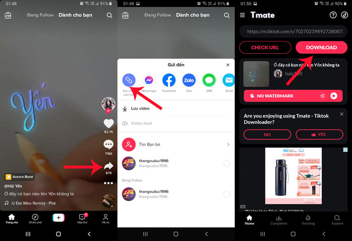 cách lưu video trên tiktok
