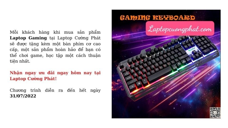 Laptop Cường Phát Tặng bàn phím laptop gaming khi mua tại Laptop Cường Phát
