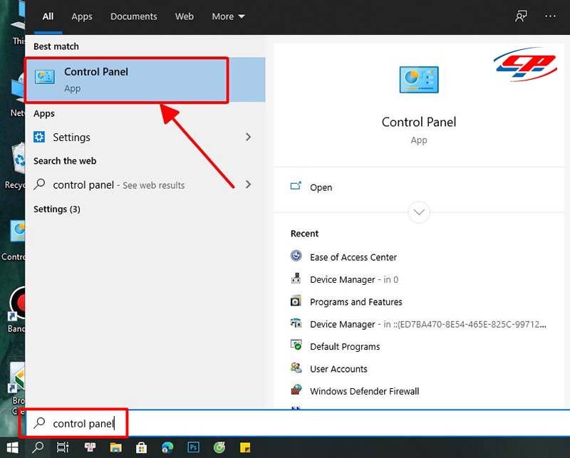 Mở Control Panel để tắt âm bàn phím laptop