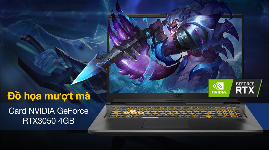 Laptop Gaming ASUS TUF F17 FX706HE i5-11260H Ram 16Gb SSD 512Gb VGA RTX 3050 Ti