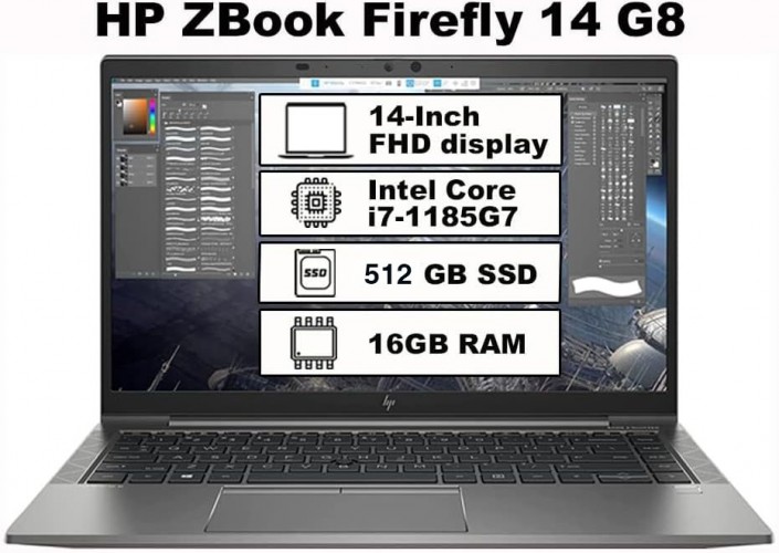 Laptop HP ZBook Firefly 14 G8 Core i7-1185G7 Ram 16GB SSD 512GB Màn hình 14.0 Inch FHD