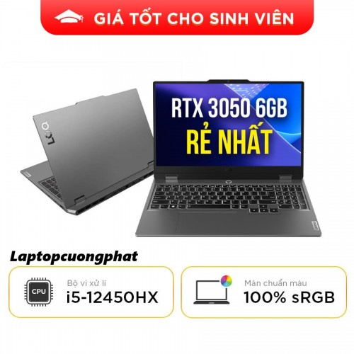 Lenovo LOQ 15IAX9 mẫu laptop chuyên game đồ họa giá rẻ i5 1245HX ram 24gb ssd 512gbRTx 3050 new Full Box